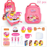 Educational Toys Children Simulation Pretend Play House Toys Kit Backpack(Dessert)