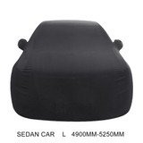 Anti-Dust Anti-UV Heat-insulating Elastic Force Cotton Car Cover for Sedan Car, Size: L, 4.9m~5.25m (Black)