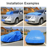 Anti-Dust Anti-UV Heat-insulating Elastic Force Cotton Car Cover for Business Car, Size: 4.8m~5.15m (Black)