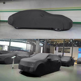 Anti-Dust Anti-UV Heat-insulating Elastic Force Cotton Car Cover for Business Car, Size: 4.8m~5.15m (Black)