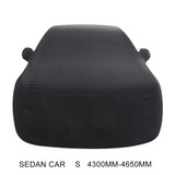 Anti-Dust Anti-UV Heat-insulating Elastic Force Cotton Car Cover for Sedan Car, Size: S, 4.3m~4.65m (Black)