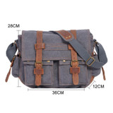 AUGUR 2138 Men Casual Canvas Shoulder Messenger Crossby Bag (Grey)