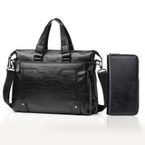 WEIXIER 15036-4 Multifunctional Men Business Handbag Computer Briefcase Single Shoulder Bag with Handbag (Black)