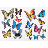 7 PCS Butterfly Shape Plastic Car Free Sticker(Colour)
