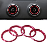 4 PCS Car Outlet Decorative Rings Aluminum Alloy Air Outlet Chrome Trim Ring Car Dashboard  Air Vents Cover Sticker Decoration for Audi A3(Magenta)