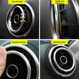 4 PCS Car Outlet Decorative Rings Aluminum Alloy Air Outlet Chrome Trim Ring Car Dashboard  Air Vents Cover Sticker Decoration for Audi A3(Magenta)