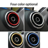 4 PCS Car Outlet Decorative Rings Aluminum Alloy Air Outlet Chrome Trim Ring Car Dashboard  Air Vents Cover Sticker Decoration for Audi A3(Magenta)