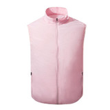 Refrigeration Heatstroke Prevention Outdoor Ice Cool Vest Overalls with Fan, Size:XL(Pink)