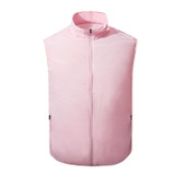 Refrigeration Heatstroke Prevention Outdoor Ice Cool Vest Overalls with Fan, Size:M(Pink)