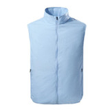 Refrigeration Heatstroke Prevention Outdoor Ice Cool Vest Overalls with Fan, Size:XXL(Light Blue)