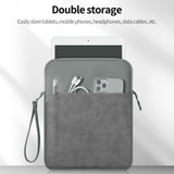 7.9-8.4 inch Universal Sheepskin Leather + Oxford Fabric Portable Tablet Storage Bag(Light Grey)