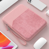 9.7-11 inch Universal Sheepskin Leather + Oxford Fabric Portable Tablet Storage Bag(Pink)