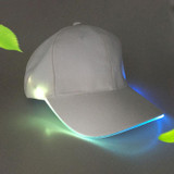 LED Luminous Baseball Cap Male Outdoor Fluorescent Sunhat, Style: Rechargeable, Color:White Hat Colorful Light