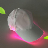 LED Luminous Baseball Cap Male Outdoor Fluorescent Sunhat, Style: Rechargeable, Color:White Hat Pink Light