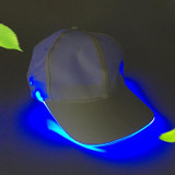 LED Luminous Baseball Cap Male Outdoor Fluorescent Sunhat, Style: Battery, Color:White Hat Blue Light