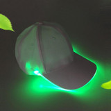 LED Luminous Baseball Cap Male Outdoor Fluorescent Sunhat, Style: Battery, Color:White Hat Green Light