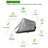 210D Oxford Cloth Motorcycle Electric Car Rainproof Dust-proof Cover, Size: XXXL (Silver)