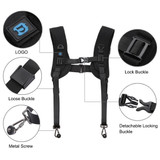 PULUZ 3 in 1 Multi-functional Bundle Waistband Strap + Double Shoulders Strap + Capture Camera Clip Kits with Hook for SLR / DSLR Cameras