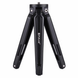 PULUZ Pocket Mini Metal Desktop Tripod Mount with 1/4 inch to 3/8 inch Thread Adapter Screw for DSLR & Digital Cameras, Adjustable Height: 4.5-15cm, Max Load: 20kg(Black)