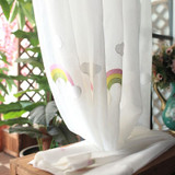 Rainbow Clouds Embroidered Tulle Children Curtains for Kids Bedroom Window Treatments Kitchen Curtains for Living Room, Size:2.5Mx2.7M / Piece Hook Type
