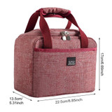 2 PCS Waterproof Lunch Bags Oxford Travel Necessary Picnic Pouch Dinner Box Food Case(Dark red)