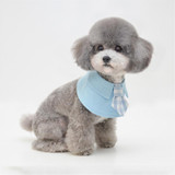 Pet Shawl Scarf Saliva Towel Dog Clothes Accessories, Size:L(Blue)