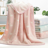 Summer Thin Coral Flannel Office Nap Blanket, Size:100x150cm(Green Clouds)