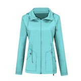 Raincoat Waterproof Clothing Foreign Trade Hooded Windbreaker Jacket Raincoat, Size: XXL(Water Blue)(Water Blue)