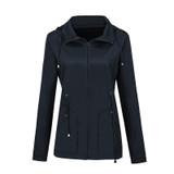 Raincoat Waterproof Clothing Foreign Trade Hooded Windbreaker Jacket Raincoat, Size: L(Navy)(Navy)