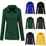 Raincoat Waterproof Clothing Foreign Trade Hooded Windbreaker Jacket Raincoat, Size: L(Navy)(Navy)