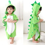 Childrens Cape Bathrobe Cartoon Animal Shape Bath Towel, Size:145x65 CM(Green)