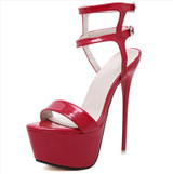 Sexy Nightclub Super High Heels, Size:43(Red)