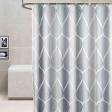 Shower Curtain Waterproof Bathroom Geometric Light Grey Bath Curtains, Size:180x200cm