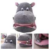 Cute Hippo Hat Cosplay Props Accessories Plush Head Photo props One size, Color:As Show