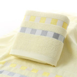 Cotton Plain Square Bath Towel Natural Environmental Protection Embroidered Bath Towel Household Towel(Off White)