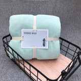 Cut Edge Towel Bath Towel Wavy Edge High Density Coral Fleece Super Absorbent Quick-drying, Size:35  75cm(Green)