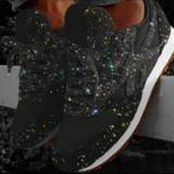 Autumn and Winter Sponge Sequins Breathable Platform Sports Shoes, Size:43(Black)