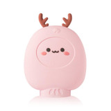 Cute Deer Warm Handbag Injecting Water Heating Bag Silicone Hot Water Bottle Warmer(Pink)