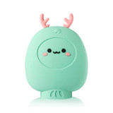 Cute Deer Warm Handbag Injecting Water Heating Bag Silicone Hot Water Bottle Warmer(Green)