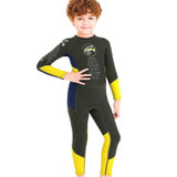 DIVE & SAIL M150501K Children Warm Swimsuit 2.5mm One-piece Wetsuit Long-sleeved Cold-proof Snorkeling Surfing Anti-jellyfish Suit, Size: L(Gray)