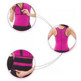 Neoprene Corset Yoga Vest Sweat Suit Postpartum Belly Belt, Size:XXXL(Rose Red)