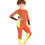 DIVE & SAIL M150501K Children Warm Swimsuit 2.5mm One-piece Wetsuit Long-sleeved Cold-proof Snorkeling Surfing Anti-jellyfish Suit, Size: M(Orange)