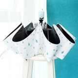 Small Fresh Automatic Three-fold Umbrella Rain or Shine UV Protection Umbrella(White)