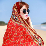 Summer Cotton and Linen Ethnic Travel Silk Scarf Sunscreen Big Shawl Ladies Beach Towel, Size:180 x 100cm(Lijiang Style)
