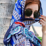 Summer Cotton and Linen Ethnic Travel Silk Scarf Sunscreen Big Shawl Ladies Beach Towel, Size:180 x 100cm(Golden Years)