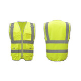 Multi-pockets Safety Vest Reflective Workwear Clothing, Size:XL-Chest 124cm(Yellow)