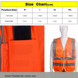 Multi-pockets Safety Vest Reflective Workwear Clothing, Size:XXL-Chest 130cm(Yellow Blue)