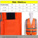 Multi-pockets Safety Vest Reflective Workwear Clothing, Size:XXL-Chest 130cm(Yellow)