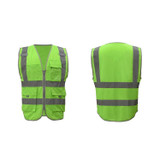 Multi-pockets Safety Vest Reflective Workwear Clothing, Size:XXL-Chest 130cm(Green)