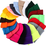 Simple Solid Color Warm Pullover Knit Cap for Men / Women(Dark purple)